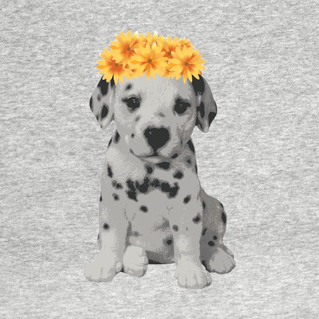 Dalmatian with golfen flower by Pet & Nature Lovers